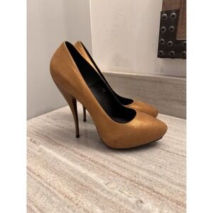 Viktor & Rolf Bronze Shimmer Suede‎ Like High Heels Size 38